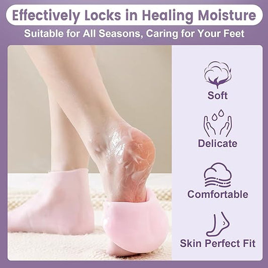 Silicone Socks for Dry Cracked Feet ,for Moisturizing, Cracked Heel Treatment
